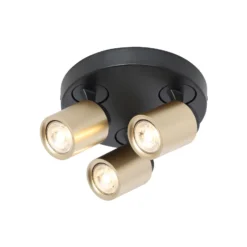 Deckenstrahler Razza, schwarz/gold, Ø 28,5 cm, 3-flg.