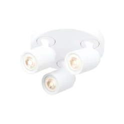 Deckenstrahler Razza, weiß, Ø 28,5 cm, 3-flg., Metall