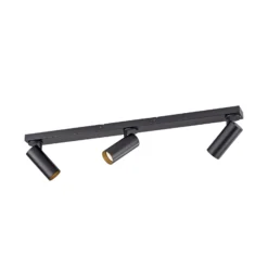 Deckenstrahler RIK, schwarz, 3-flg., 89 cm, Metall, GU10-LED