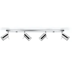 Deckenstrahler Round, chrom, vierflammig linear