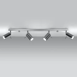 Deckenstrahler Round, chrom, vierflammig linear