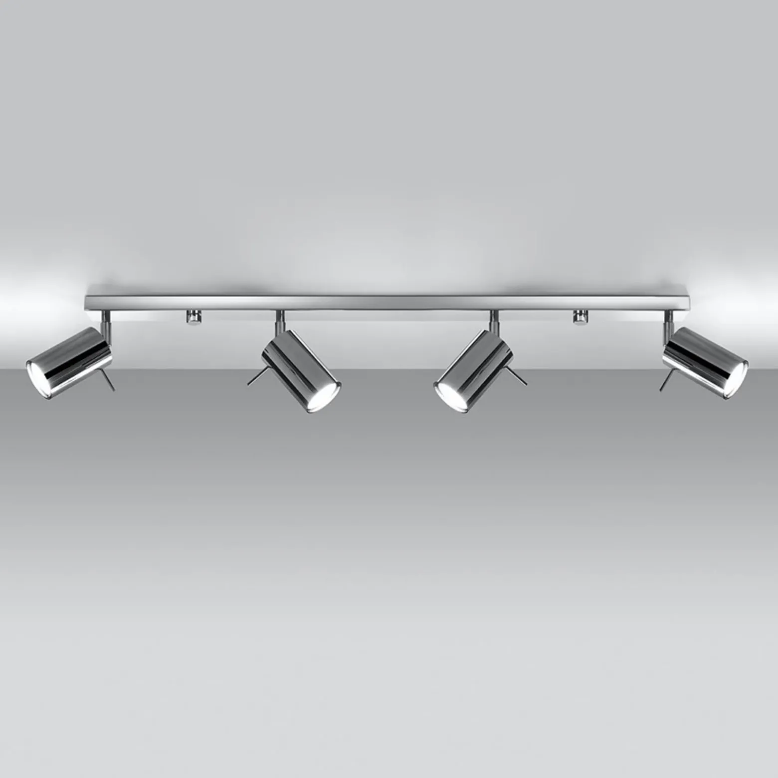 Deckenstrahler Round, chrom, vierflammig linear