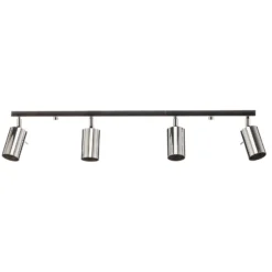 Deckenstrahler Round, chrom, vierflammig linear