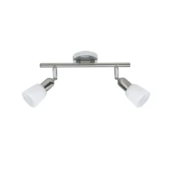 Deckenstrahler Sofia, eisen/chrom/weiß, Länge 33 cm, 2-flg.