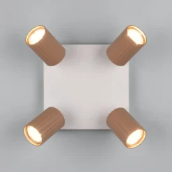 Deckenstrahler Soka, braun/grau, Länge 20 cm, Metall, 4-flg.
