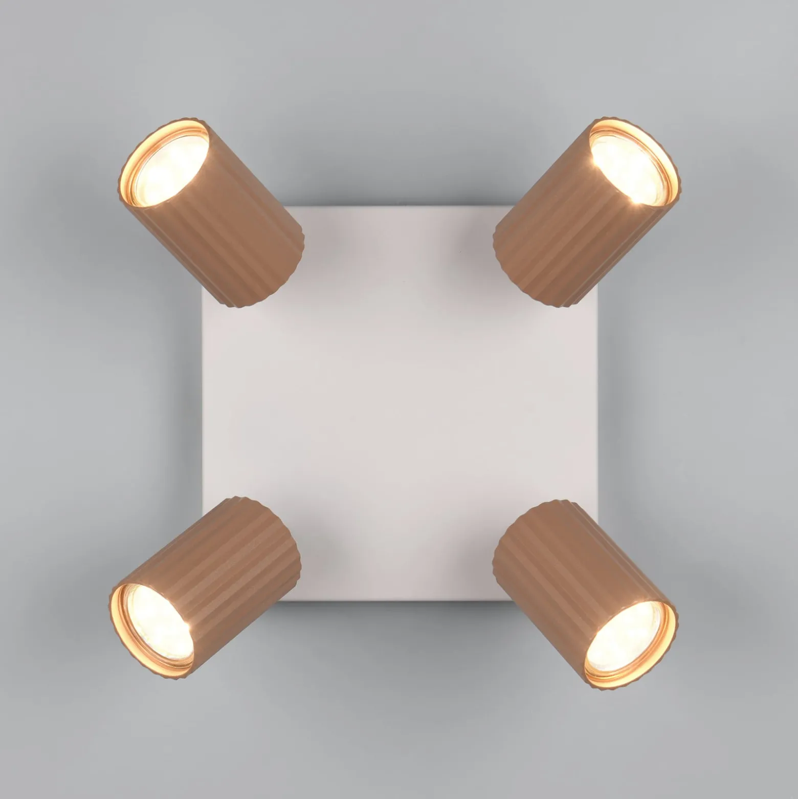 Deckenstrahler Soka, braun/grau, Länge 20 cm, Metall, 4-flg.