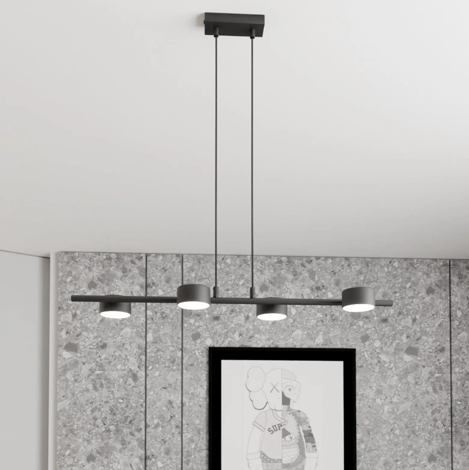 Deckenstrahler Sora, Länge 80 cm, Metall, 4-flg.