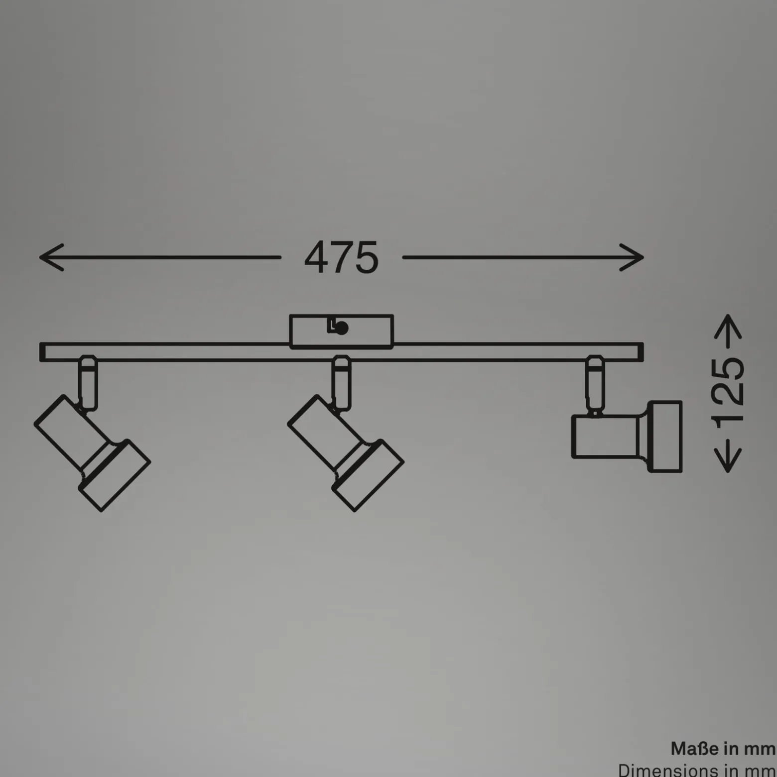 Deckenstrahler Tapp, weiß, Länge 48 cm, 3-flg., Metall, GU10