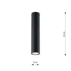Deckenstrahler Tecno 1M, Stahl, GU10, Höhe 30 cm, schwarz