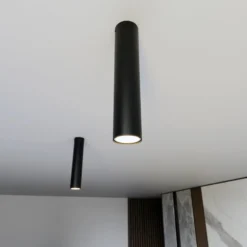 Deckenstrahler Tecno 1M, Stahl, GU10, Höhe 30 cm, schwarz