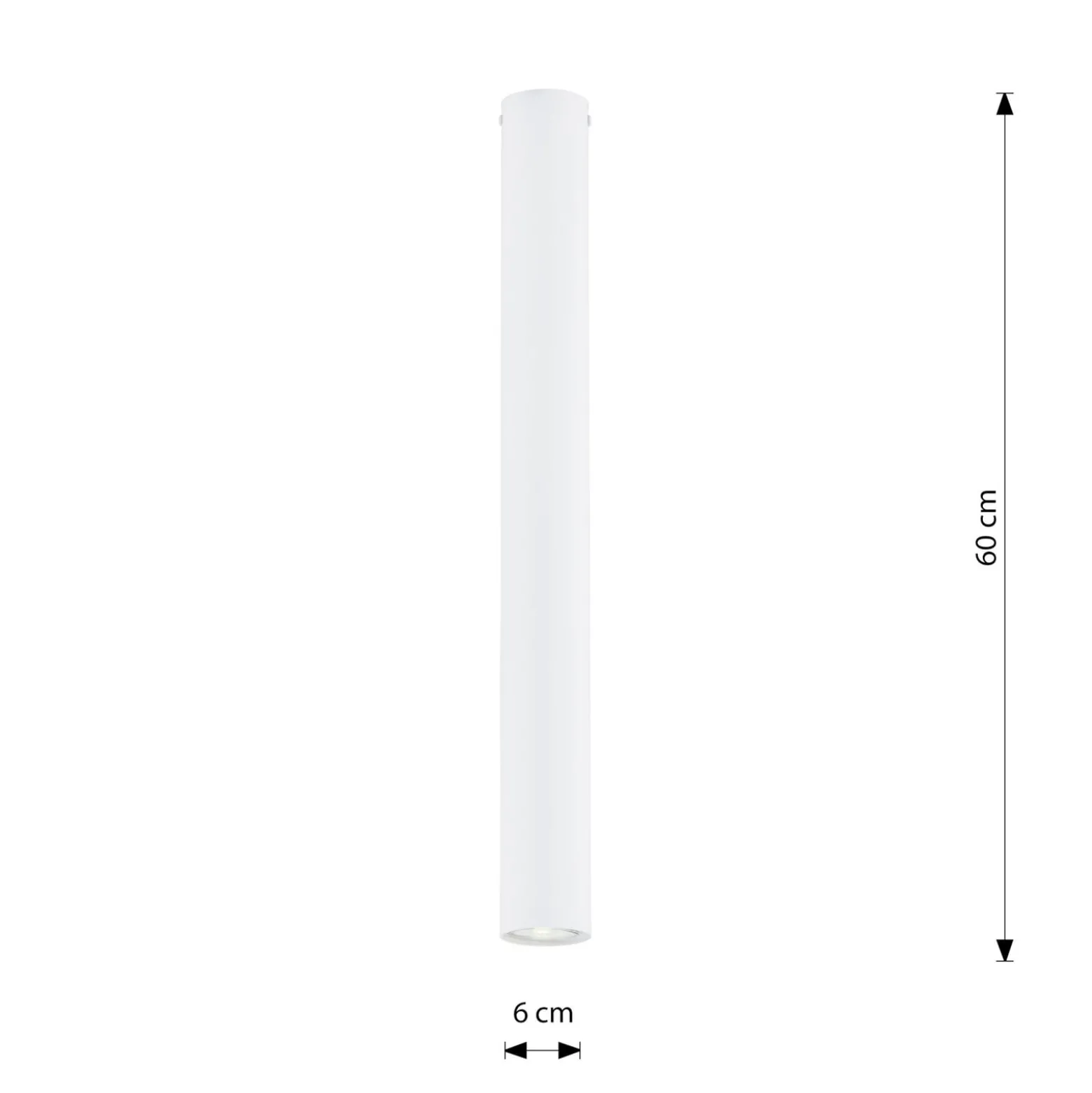 Deckenstrahler Tecno 1XL, Stahl, GU10, Höhe 60 cm, weiß