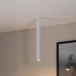 Deckenstrahler Tecno 1XL, Stahl, GU10, Höhe 60 cm, weiß