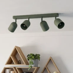 Deckenstrahler Tilston, dunkelgrün, Länge 58 cm 4-flg. Stahl