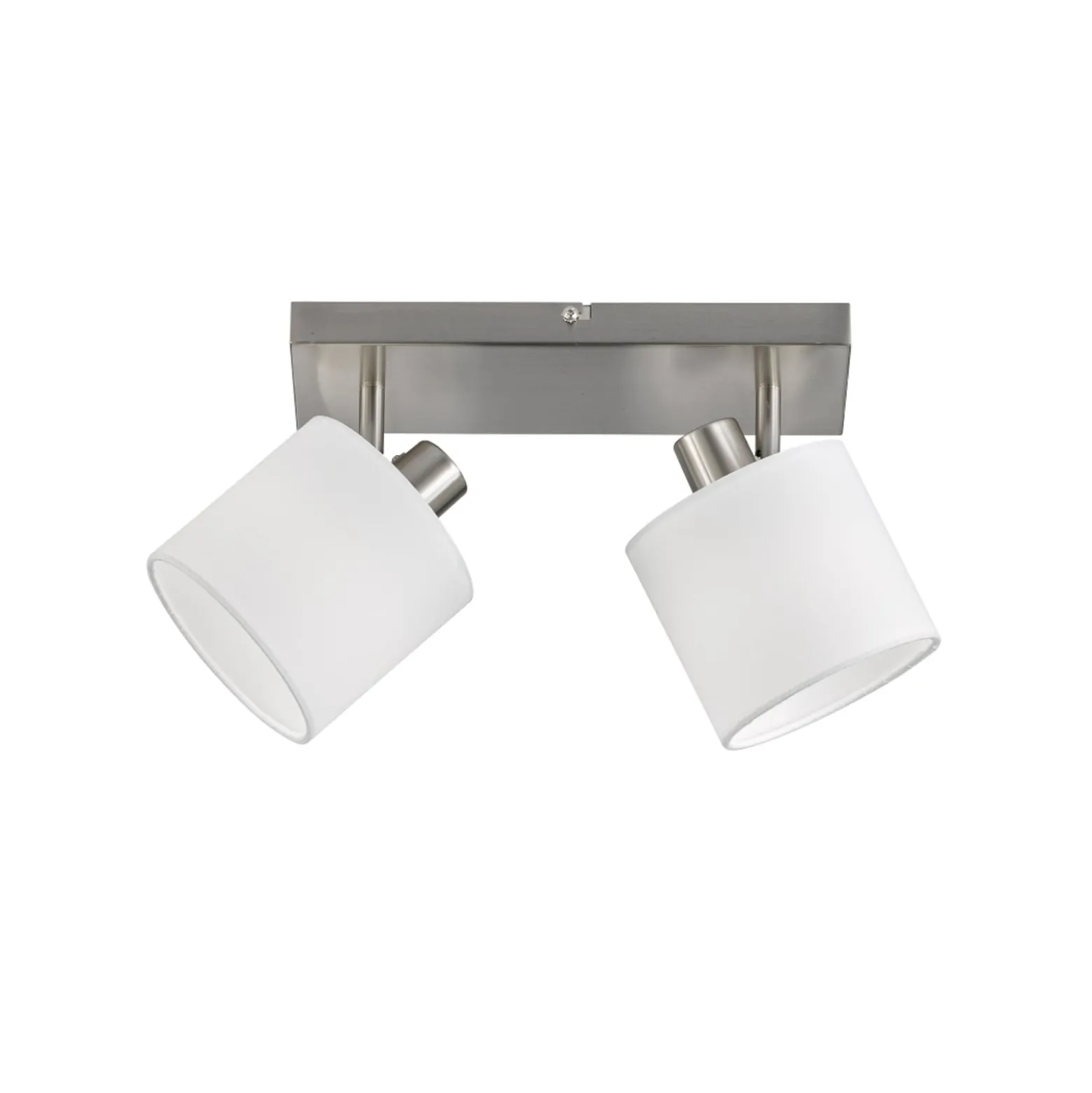 Deckenstrahler Tommy, nickel/weiß, Länge 28 cm, 2-flg. Stoff