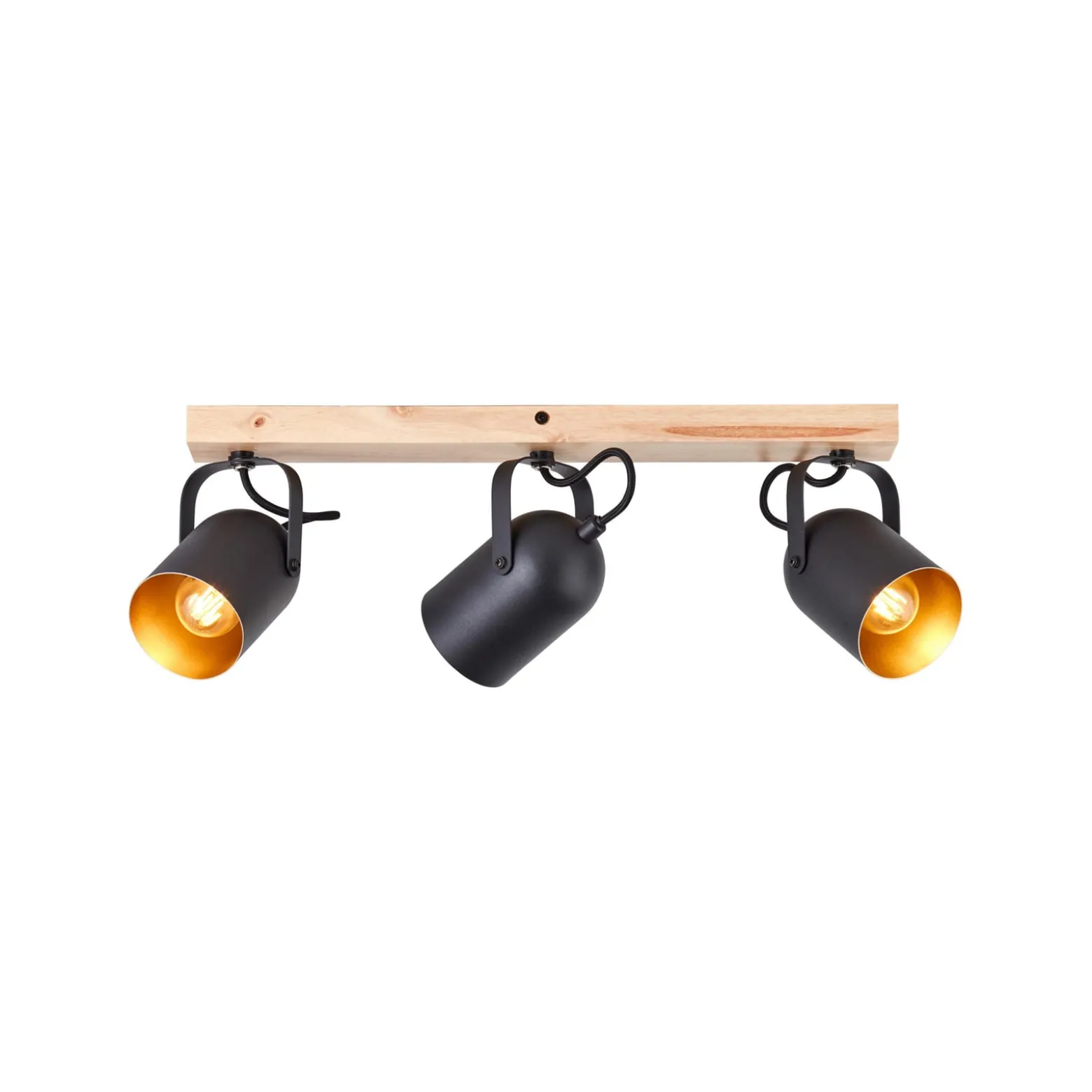 Deckenstrahler Tronte, Länge 57,5 cm, schwarz/gold, 3-flg.