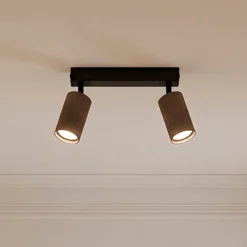 Deckenstrahler Tune, 2-flammig, braun, Metall, Länge 44 cm