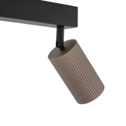 Deckenstrahler Tune, 2-flammig, braun, Metall, Länge 44 cm