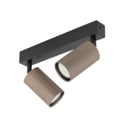 Deckenstrahler Tune, 2-flammig, braun, Metall, Länge 44 cm
