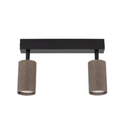 Deckenstrahler Tune, 2-flammig, braun, Metall, Länge 44 cm