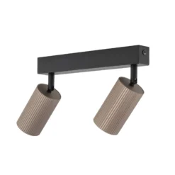 Deckenstrahler Tune, 2-flammig, braun, Metall, Länge 44 cm