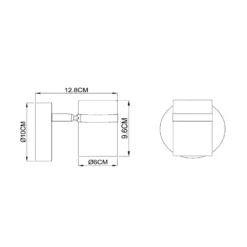 Deckenstrahler Upton, Höhe 13 cm, schwarz/rauchgrau, Metall