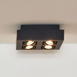 Deckenstrahler Xirax, vierflammig, schwarz