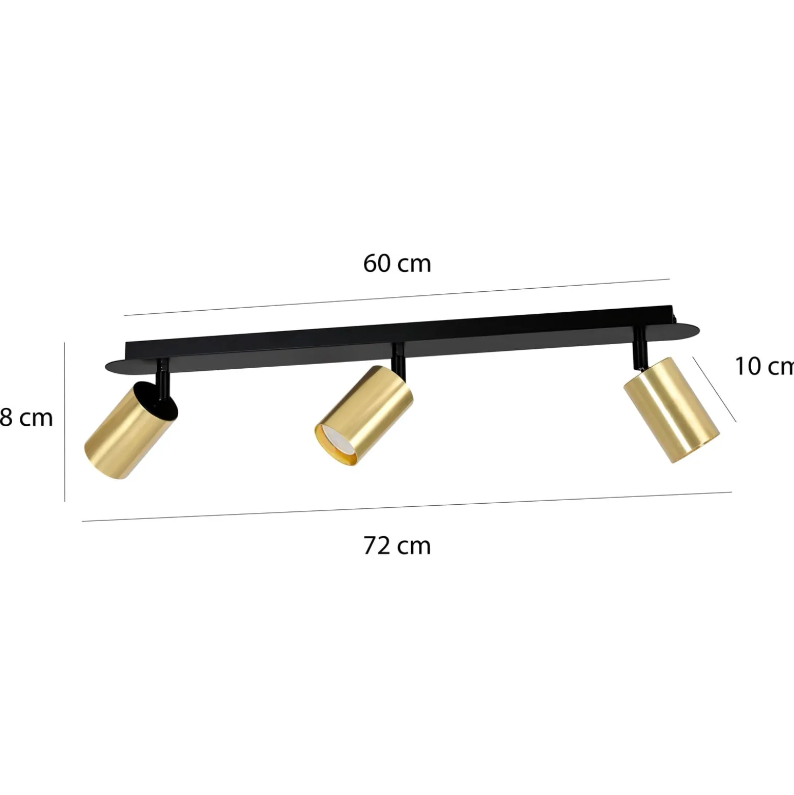 Deckenstrahler Zen 3 mit 3 Spots, schwarz-gold