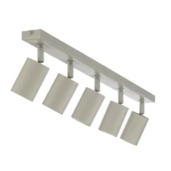 Deckenstrahler Zoom, 5-flammig, grau-beige, Stahl, GU10