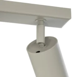 Deckenstrahler Zoom, 4-flammig, grau-beige, Stahl, GU10