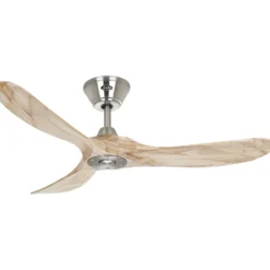 Deckenventilator ECO GENUINO, chrom/holz hell Ø 122 cm leise