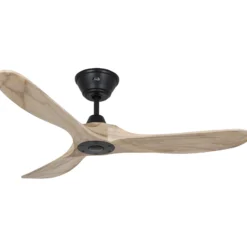 Deckenventilator ECO GENUINO schwarz/holz hell 122 cm leise