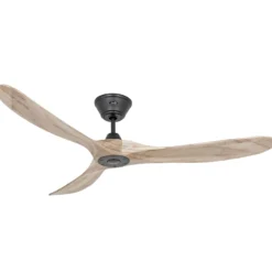 Deckenventilator ECO GENUINO schwarz/holz hell 152 cm leise
