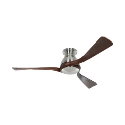 Deckenventilator Eco Regento, chrom, Holz, DC-Motor, Ø 140cm
