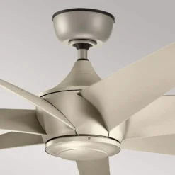 Deckenventilator Lehr2, IP44, silber antik, Ø 137 cm