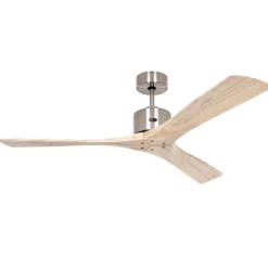 Deckenventilator Macau, chrom/holz hell, Fernbedienung