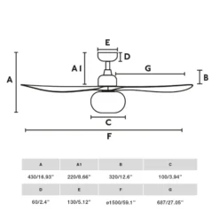 Deckenventilator mit Licht Outwood, braun, DC, leise, Ø150cm