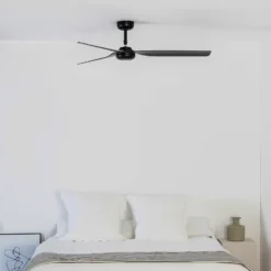 Deckenventilator Punt M, schwarz, DC, leise, 130 cm, Remote
