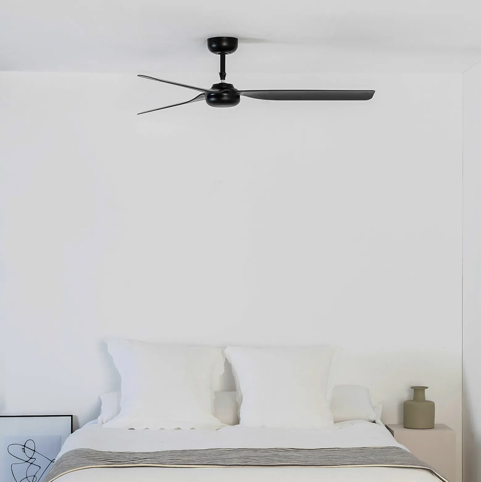 Deckenventilator Punt M, schwarz, DC, leise, 130 cm, Remote