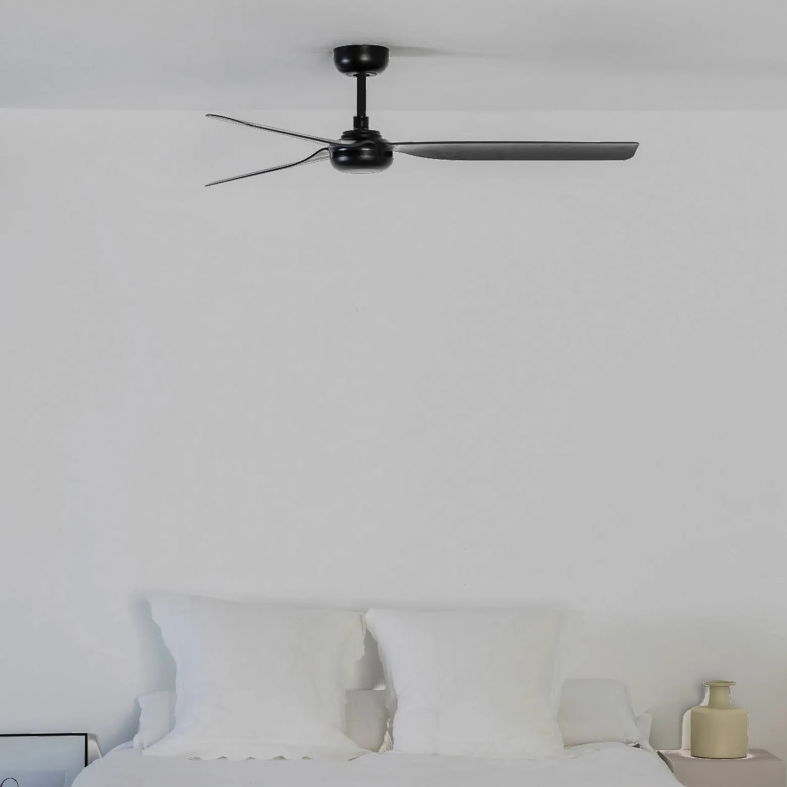 Deckenventilator Punt M, schwarz, DC, leise, 130 cm, Remote