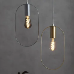 Deko-Hängeleuchte Shape mit Oval, silber