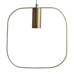 Deko-Hängeleuchte Shape mit Quadrat, gold