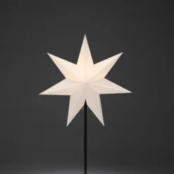 Dekoleuchte Papierstern, 7 Zacker, weiß Höhe 65 cm