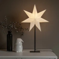 Dekoleuchte Papierstern, 7 Zacker, weiß Höhe 65 cm