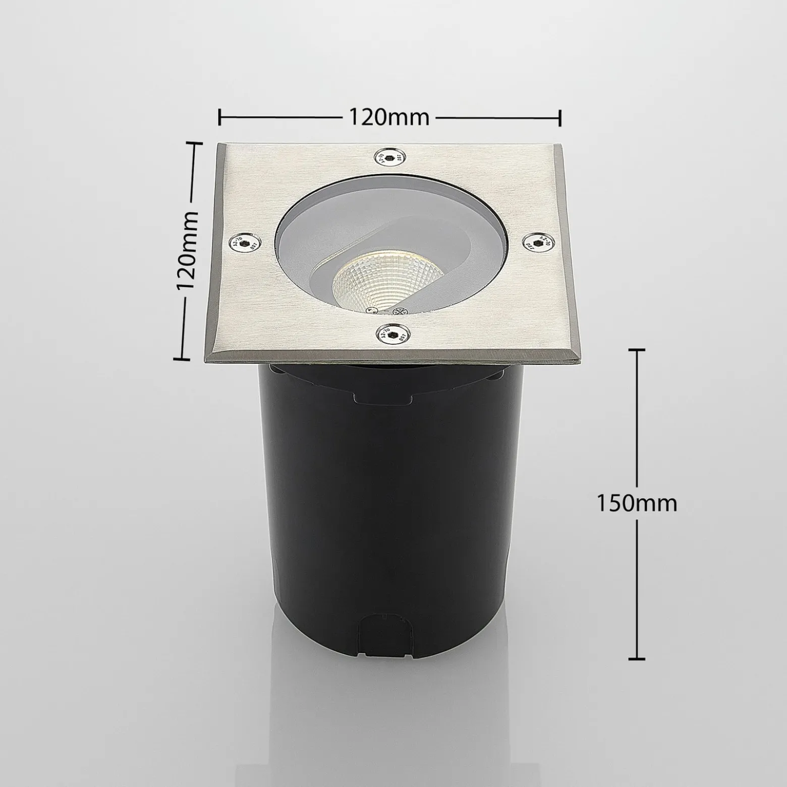 Doris - LED-Bodeneinbaustrahler, eckige Form