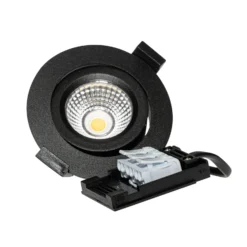 DOTLUX LED-Deckeneinbaulampe CIRCLEminidim, schwarz Ø 8,5 cm