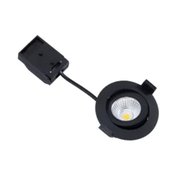 DOTLUX LED-Deckeneinbaulampe CIRCLEminidim, schwarz Ø 8,5 cm