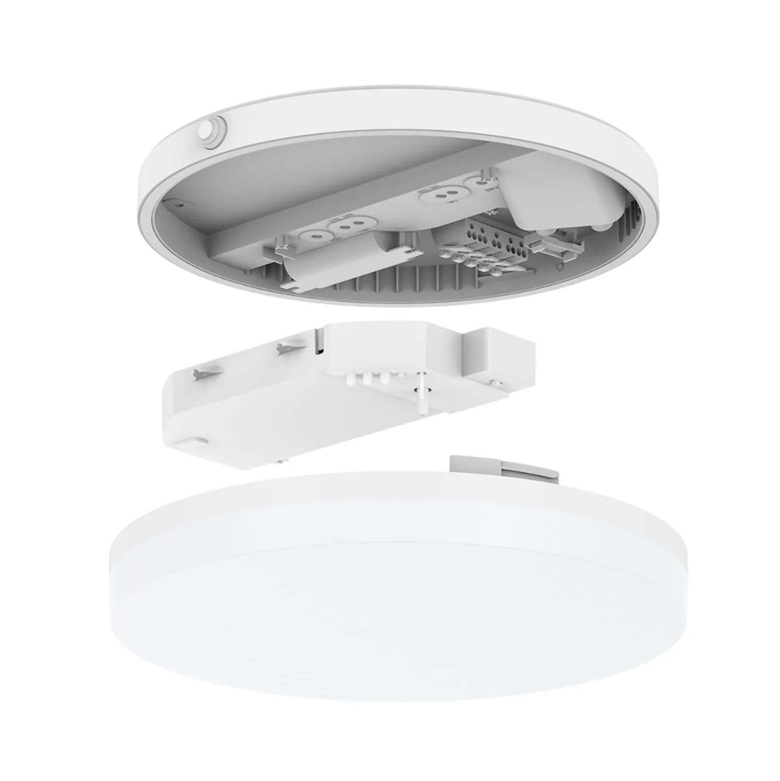 DOTLUX LED-Deckenlampe SURFACE, Ø 40 cm, weiß, PC, CCT, IP54