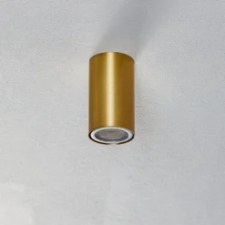 Downlight Eye S in Zylinderform, messing