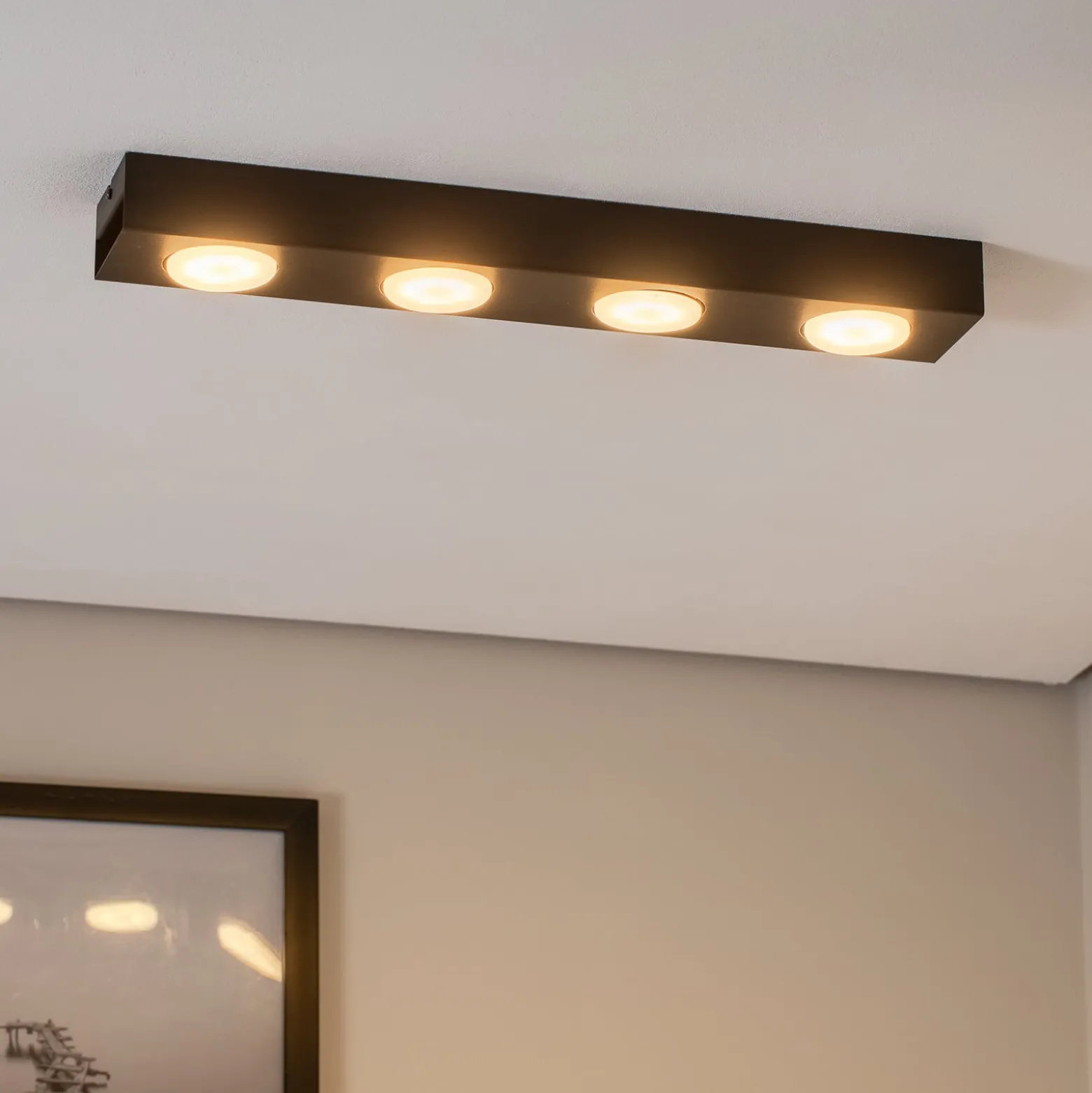 Downlight Ian in Schwarz, vierflammig