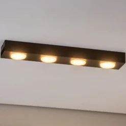Downlight Ian in Schwarz, vierflammig